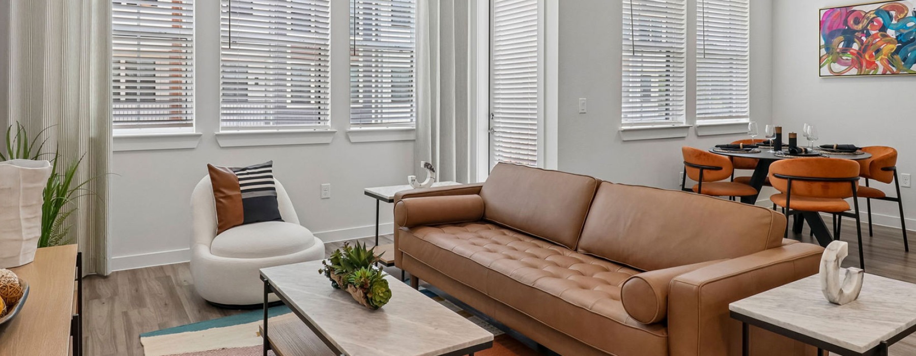 living room with couch and coffee table
